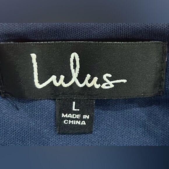 Lulus Keyla navy blue velvet sequin mini dress size large - Picture 7 of 8